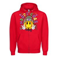 Red mardi gras vibes Zipper Hoodie - MaliasSmallBusiness