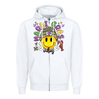 White mardi gras vibes Zipper Hoodie - MaliasSmallBusiness