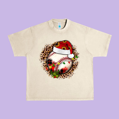 Christmas Baseball Urban Heavy Tee Designed By Jahusdesignshop