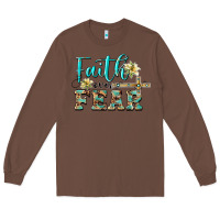 Chestnut faith over fear with cross Long Sleeve Tee - BarkalooDesign