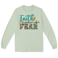 Matcha faith over fear with cross Long Sleeve Tee - BarkalooDesign