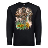 Black Western with Crosses Premium Sweatshirt - LillyAllenDesigns
