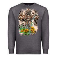 Charcoal Heather Western with Crosses Premium Sweatshirt - LillyAllenDesigns