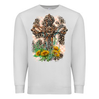 Dove Grey Western with Crosses Premium Sweatshirt - LillyAllenDesigns