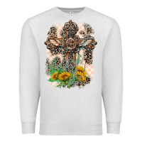 Oatmeal Heather Western with Crosses Premium Sweatshirt - LillyAllenDesigns