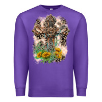 Purple Western with Crosses Premium Sweatshirt - LillyAllenDesigns