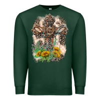 Sports Green Western with Crosses Premium Sweatshirt - LillyAllenDesigns
