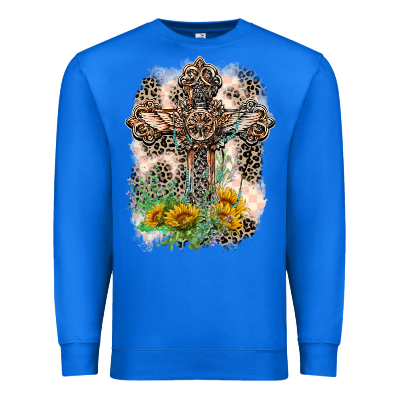 Western With Crosses Premium Sweatshirt by LillyAllenDesigns | Teevron