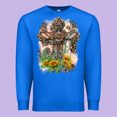 Western With Crosses Premium Sweatshirt Designed By Lillyallendesigns