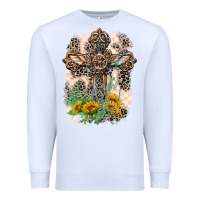 White Western with Crosses Premium Sweatshirt - LillyAllenDesigns