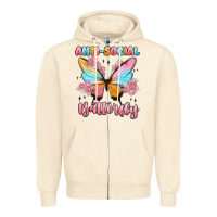 Sandshell anti social butterfly Zipper Hoodie - MaliasSmallBusiness