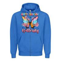 True Royal anti social butterfly Zipper Hoodie - MaliasSmallBusiness