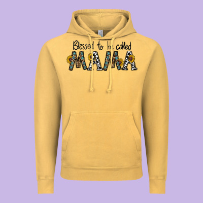 Blessed To Be Called Mama Vintage Hoodie Designed By Cowhidedigitalart