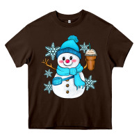 Chocolate Brown cute snowman Heavy Core Tee - Zillion Design Studio