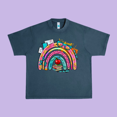 School Rainbow Urban Heavy Tee Designed By Adodesignshop