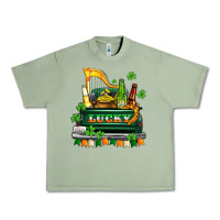 Oil Green lucky truck with flags and beers Urban Heavy Tee - AdoDesignShop