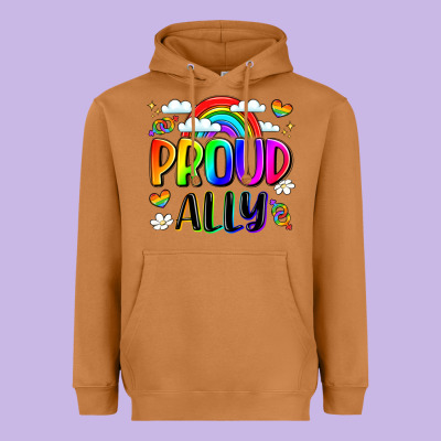 Proud Ally Heavyweight Hoodie Designed By Lillyallendesigns