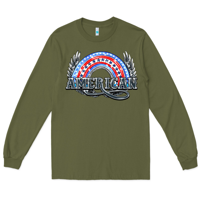 American Rainbow Long Sleeve Tee by NancyCooperArtShop | Teevron