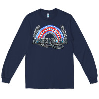 Navy American rainbow Long Sleeve Tee - NancyCooperArtShop