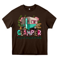 Chocolate Brown glamper way too boujee for tents 2 Heavy Core Tee - RanaPortraitStore