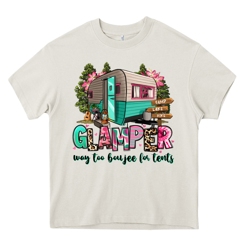 Glamper Way Too Boujee For Tents 2 Heavy Core Tee by RanaPortraitStore | Teevron