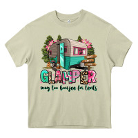 Mossy glamper way too boujee for tents 2 Heavy Core Tee - RanaPortraitStore