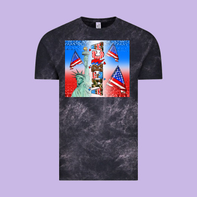 American Flag  And America Vintage Tee Designed By Adodesignshop
