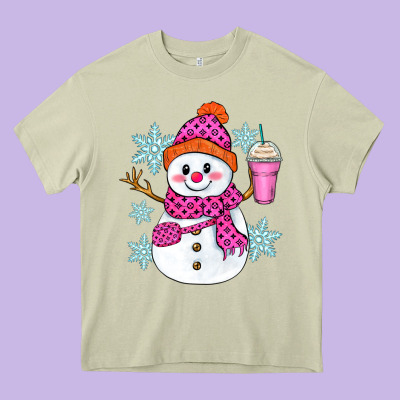 Bougie Snowman Heavy Core Tee Designed By Zillion Design Studio