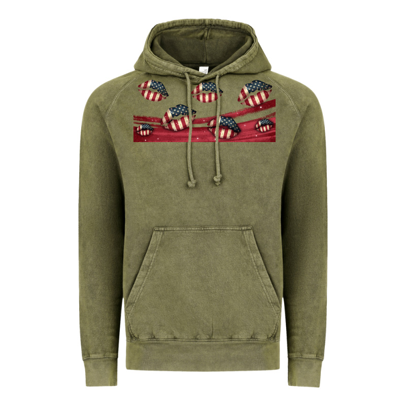 American Flag Lips 16oz Libbey Cup Vintage Hoodie by HRA Design Shop | Teevron