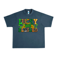 Midnight Navy lucky and blessed with coins and shamrocks Urban Heavy Tee - AdoDesignShop