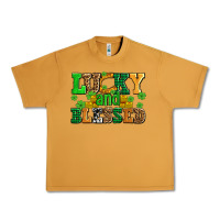 Lucky And Blessed With Coins And Shamrocks Urban Heavy Tee | Teevron