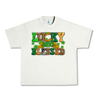 Pistachio lucky and blessed with coins and shamrocks Urban Heavy Tee - AdoDesignShop