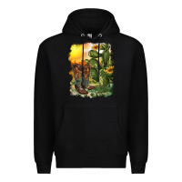 Black western boots with cactus and desert Premium Hoodie - RanaPortraitStore