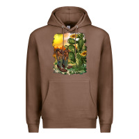 Chestnut western boots with cactus and desert Premium Hoodie - RanaPortraitStore