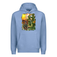 Colony Blue western boots with cactus and desert Premium Hoodie - RanaPortraitStore