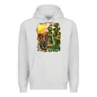Dove Grey western boots with cactus and desert Premium Hoodie - RanaPortraitStore