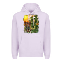 Lilac western boots with cactus and desert Premium Hoodie - RanaPortraitStore