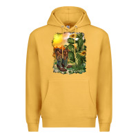 Mustard western boots with cactus and desert Premium Hoodie - RanaPortraitStore
