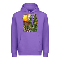 Purple western boots with cactus and desert Premium Hoodie - RanaPortraitStore
