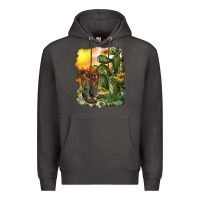 Smoke western boots with cactus and desert Premium Hoodie - RanaPortraitStore