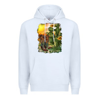 White western boots with cactus and desert Premium Hoodie - RanaPortraitStore