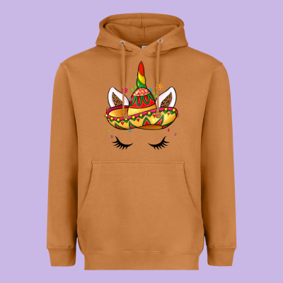 Unicorn And Sombrero Heavyweight Hoodie Designed By Lillyallendesigns