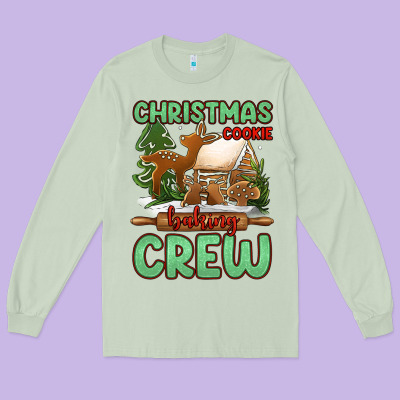 Christmas Cookie Baking Crew Long Sleeve Tee Designed By Jasminsmagicworld