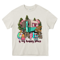 Cream camping is my happy place Heavy Core Tee - RanaPortraitStore