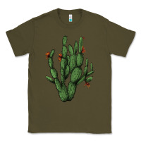 Army Green cactus with flowers Classic Tee - AdoDesignShop