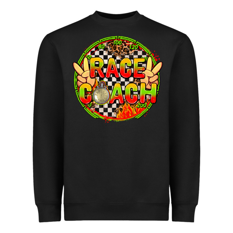 Race Coach With Leopard And Peace Hand Heavyweight Sweatshirt by AdoDesignShop | Teevron