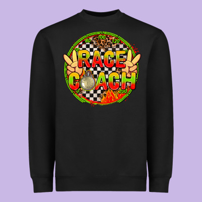 Race Coach With Leopard And Peace Hand Heavyweight Sweatshirt Designed By Adodesignshop