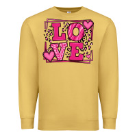 Antique Gold Love leopard frame Premium Sweatshirt - LillyAllenDesigns