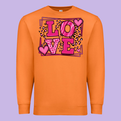 Love Leopard Frame Premium Sweatshirt Designed By Lillyallendesigns