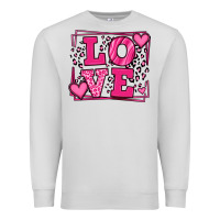 Dove Grey Love leopard frame Premium Sweatshirt - LillyAllenDesigns